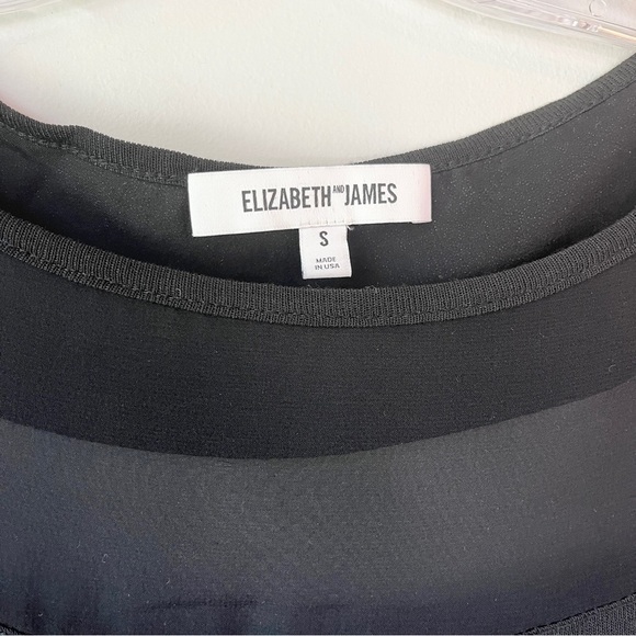 Elizabeth and James Flowy Black Sheer Blouse - Picture 5 of 9